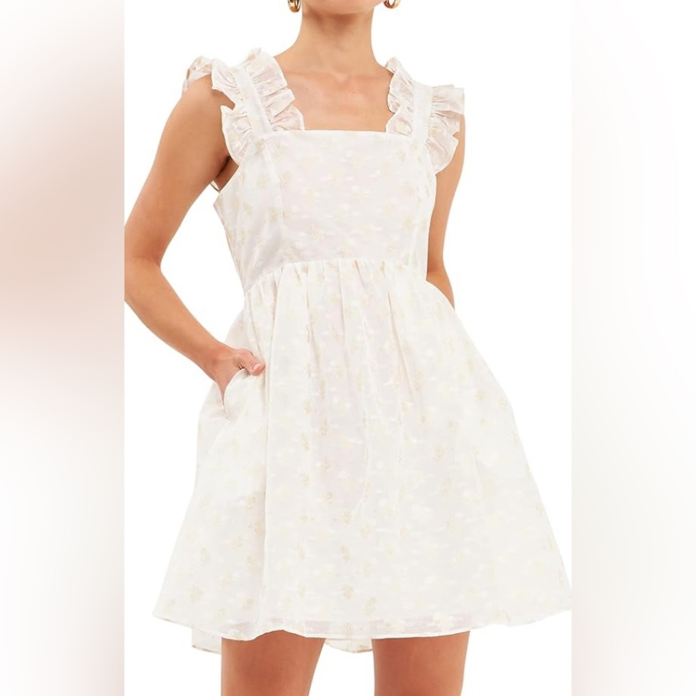 NWOT English Factory Floral Embroidery Organza Mini Dress